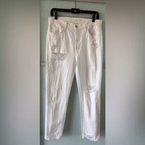 Joe's Jeans White Straight Distressed Women’s Sz 27